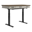 Pemberly Row Knotty Oak Lift Desk in Rustic Gray and French Oak