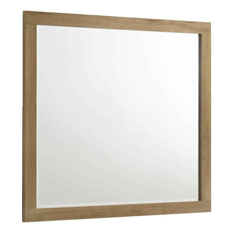 Pemberly Row Melamine Bedroom Dresser Mirror in Natural Nutmeg