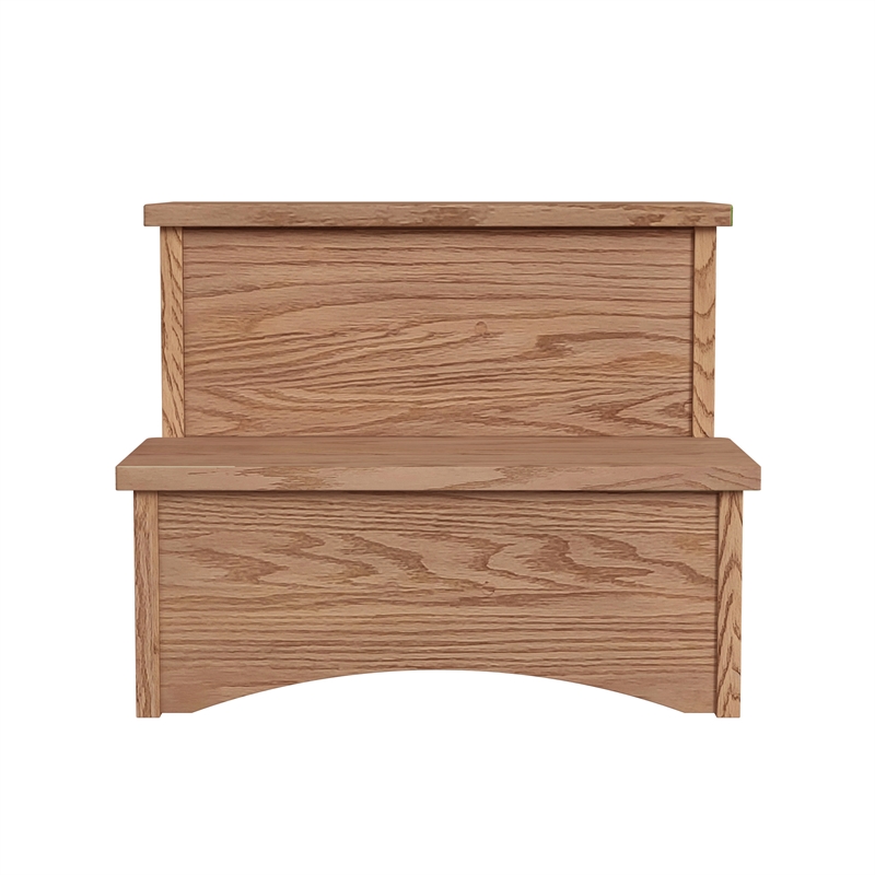 Pemberly Row Authentic Solid Oak Craftsman Step Stool in Taupe