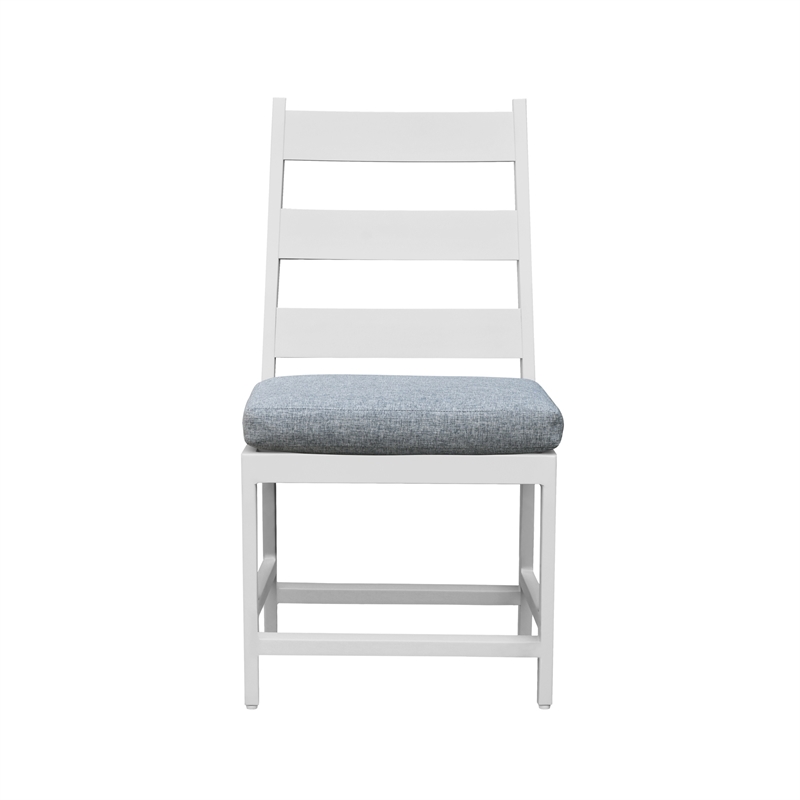 Pemberly Row Powder-Coated Aluminum Outdoor Barstool in Buff