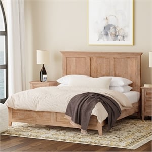 Pemberly Row Solid Wood Select Hardwood King Standard Bed in Wheat