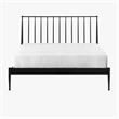 Pemberly Row Transitional Powder-Coated Queen Metal Bed in Matte Black