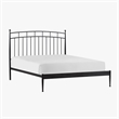 Pemberly Row Traditional Powder-Coated Queen Metal Bed in Matte Black