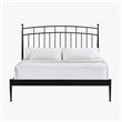 Pemberly Row Traditional Powder-Coated Queen Metal Bed in Matte Black