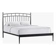 Pemberly Row Traditional Powder-Coated Queen Metal Bed in Matte Black