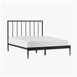 Pemberly Row Modern Powder-Coated Queen Metal Bed in Matte Black