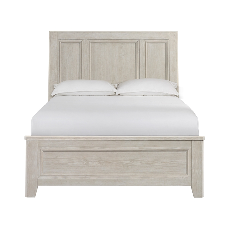 Pemberly Row Solid Spruce Queen Standard Bed in Washed Linen
