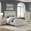 Pemberly Row Solid Spruce Queen Standard Bed in Washed Linen