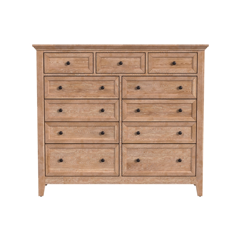 Pemberly Row Solid Wood Select Hardwood Gentleman's Chest in Wheat