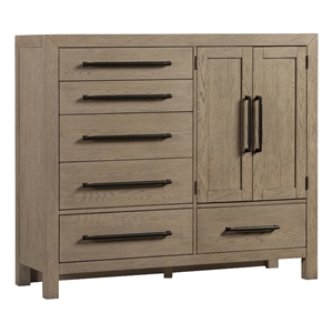 Pemberly Row Rubberwood Gentleman's Chest with Marble Top in French Oak