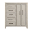 Pemberly Row Solid Spruce Wood Gentleman's Chest in Washed Linen