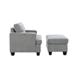 Pemberly Row Upholstered Chenille Track Arm Ottoman in Dalton Graphite
