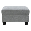 Pemberly Row Upholstered Chenille Track Arm Ottoman in Dalton Graphite