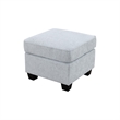 Pemberly Row Upholstered Chenille Flared Arm Ottoman in Soft Gray