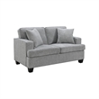 Pemberly Row Chenille Track Arm Loveseat with 2 Pillows in Dalton Graphite