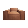 Pemberly Row Faux Nubuck Double Chair in Aumerry New Buck Rust