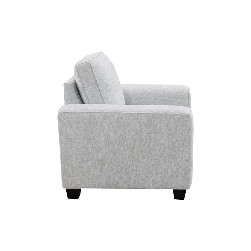 Pemberly Row Upholstered Chenille Flared Arm Chair in Soft Gray