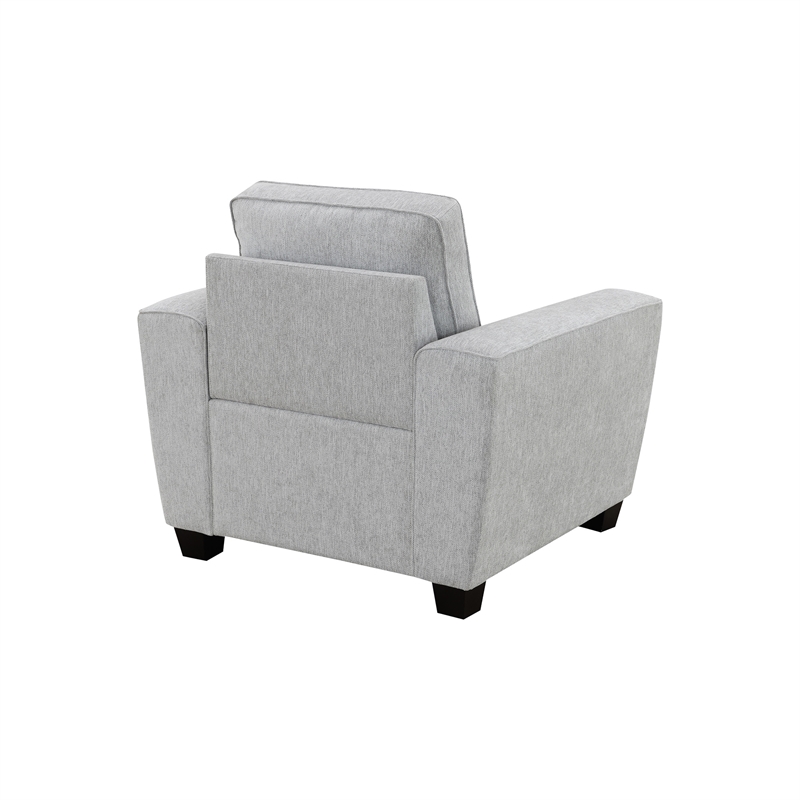 Pemberly Row Upholstered Chenille Flared Arm Chair in Soft Gray