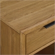 Pemberly Row Oak Veneer Nightstand with Outlet in Natural Oak
