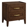 Pemberly Row Solid Knotty Oak 2-Drawer Bedroom Nightstand in Sable