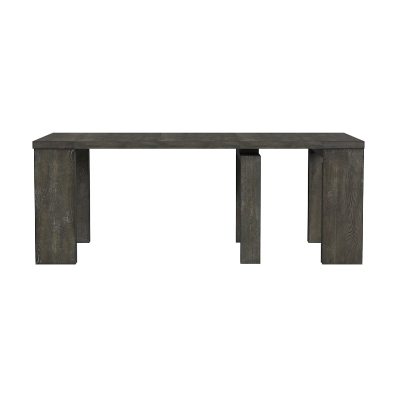 Pemberly Row Extension Dining Table with 5 Leaves in Reclaimed Chevron
