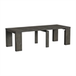 Pemberly Row Oak Veneer Extension Dining Table in Reclaimed Chevron