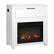Pemberly Row Solid Poplar Fireside Console with Heater in White