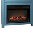 Pemberly Row Solid Poplar Fireside Console with Heater in Indigo