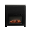 Pemberly Row Solid Poplar Fireside Console with Heater in Black