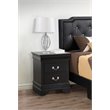 Pemberly Row Modern 2-Drawer Nightstand in Black Veneer Finish