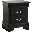Pemberly Row Modern 2-Drawer Nightstand in Black Veneer Finish