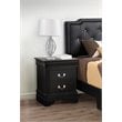 Pemberly Row Modern 2-Drawer Nightstand with Silver Hardware in Black