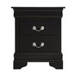 Pemberly Row Modern 2-Drawer Nightstand with Silver Hardware in Black