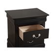 Pemberly Row Modern 2-Drawer Nightstand with Silver Hardware in Black