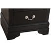 Pemberly Row Modern 2-Drawer Nightstand with Silver Hardware in Black