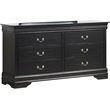 Pemberly Row Modern 6 Drawer Dresser in Engineered Wood - Black Finish