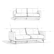 Pemberly Row 81 in Wide Light Smoke Gray Leather Sofa