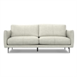 Pemberly Row 81 in Wide Light Smoke Gray Leather Sofa