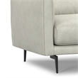 Pemberly Row 81 in Wide Light Smoke Gray Leather Sofa