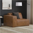 Pemberly Row Left Arm Sofa Module in Genuine Caramel Brown Leather
