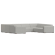 Pemberly Row U-Shaped Modular Sectional Sofa in Pale Grey Fabric