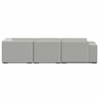 Pemberly Row U-Shaped Modular Sectional Sofa in Pale Grey Fabric