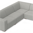 Pemberly Row U-Shaped Modular Sectional Sofa in Pale Grey Fabric