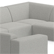 Pemberly Row U-Shaped Modular Sectional Sofa in Pale Grey Fabric