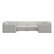 Pemberly Row U-Shaped Modular Sectional Sofa in Pale Grey Fabric
