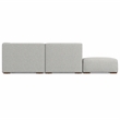 Pemberly Row Left Corner Sectional Sofa with Ottoman in Grey Fabric