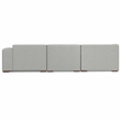 Pemberly Row Left Corner Sectional Sofa with Ottoman in Grey Fabric