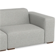 Pemberly Row Left Corner Sectional Sofa with Ottoman in Grey Fabric