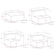 Pemberly Row Left Corner Sectional Sofa with Ottoman in Grey Fabric