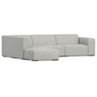 Pemberly Row Left Corner Sectional Sofa with Ottoman in Grey Fabric